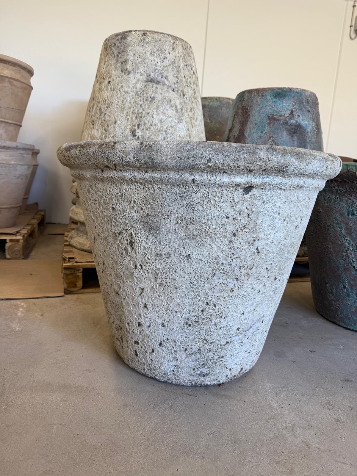 Havekrukke 'Betula' - råhvid/brun glaseret terracotta