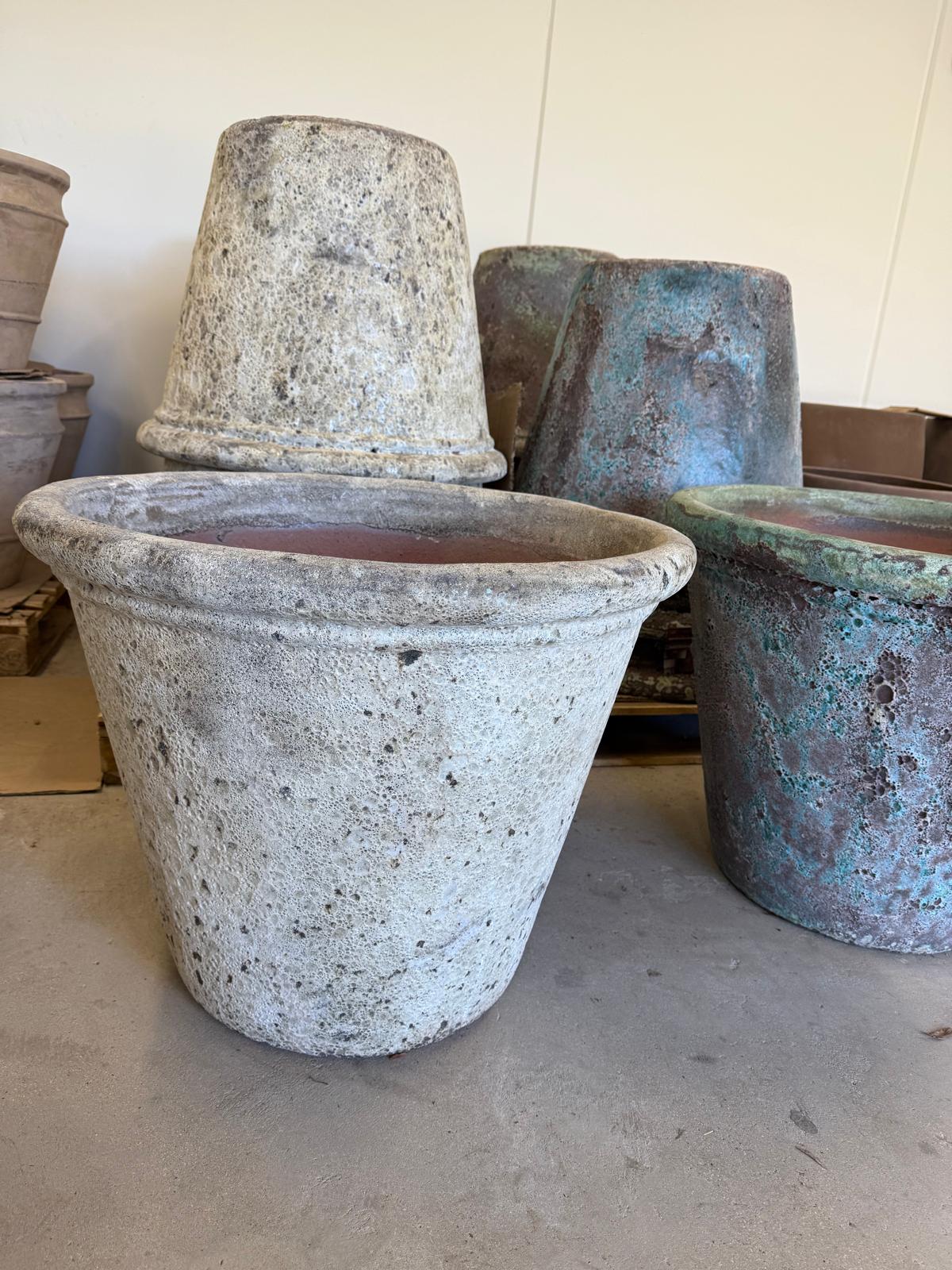 Havekrukke 'Betula' - råhvid/brun glaseret terracotta