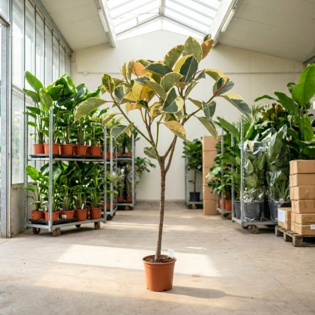Ficus Elastica ‘Tineke’ – Broget Gummitræ 120-140 cm