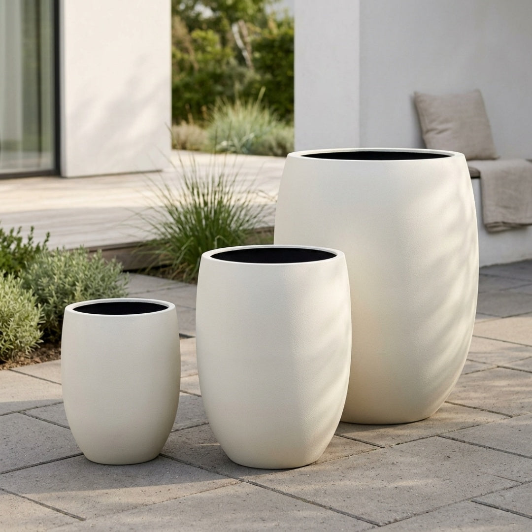 Cosmos Tall Egg Krukke – Hvid Fiberstone