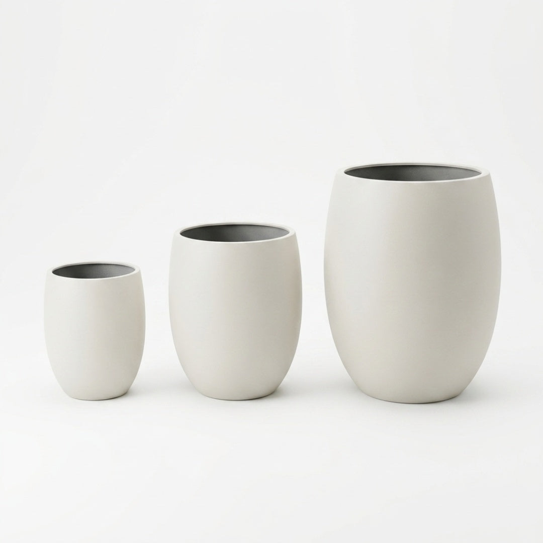 Cosmos Tall Egg Krukke – Hvid Fiberstone