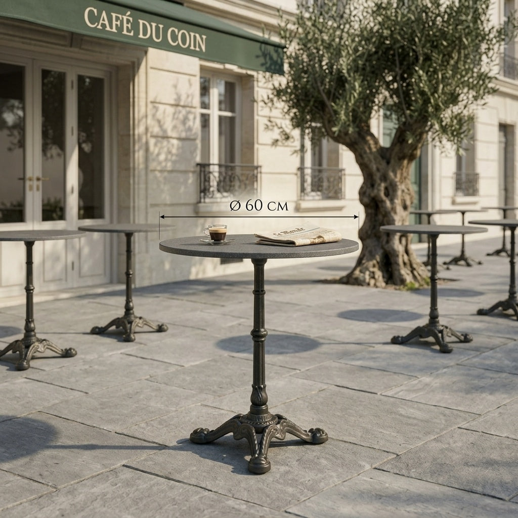 AFRICA 3 Cafébord m/bordplade i Komprimeret Natursten ø60cm