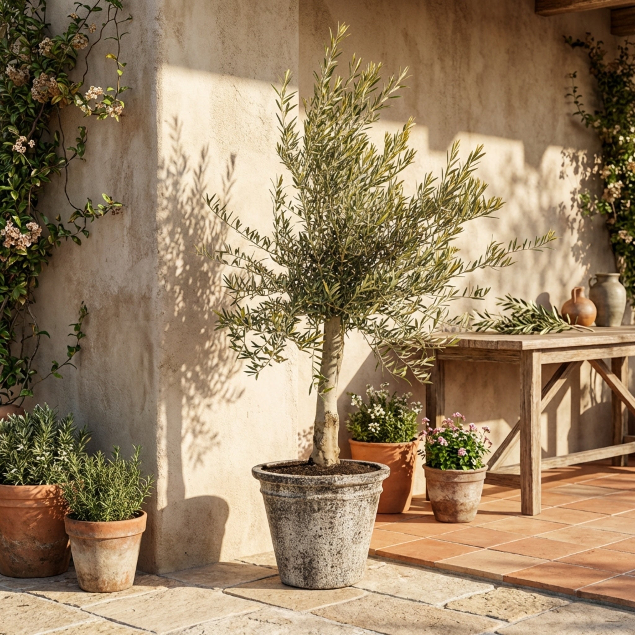 Oliventræ, Hoji Blanco +35 år. 180-200cm. Stammeomkreds 30-40cm.